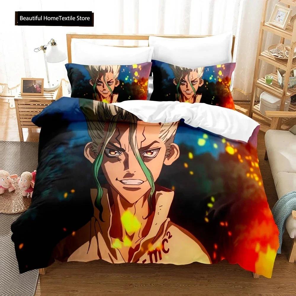 Dr.Stone 3D NEW Duvet Cover Pillowcase Bedding Set Adult Boy Girl Bedroom Decoration Children Single Double Large