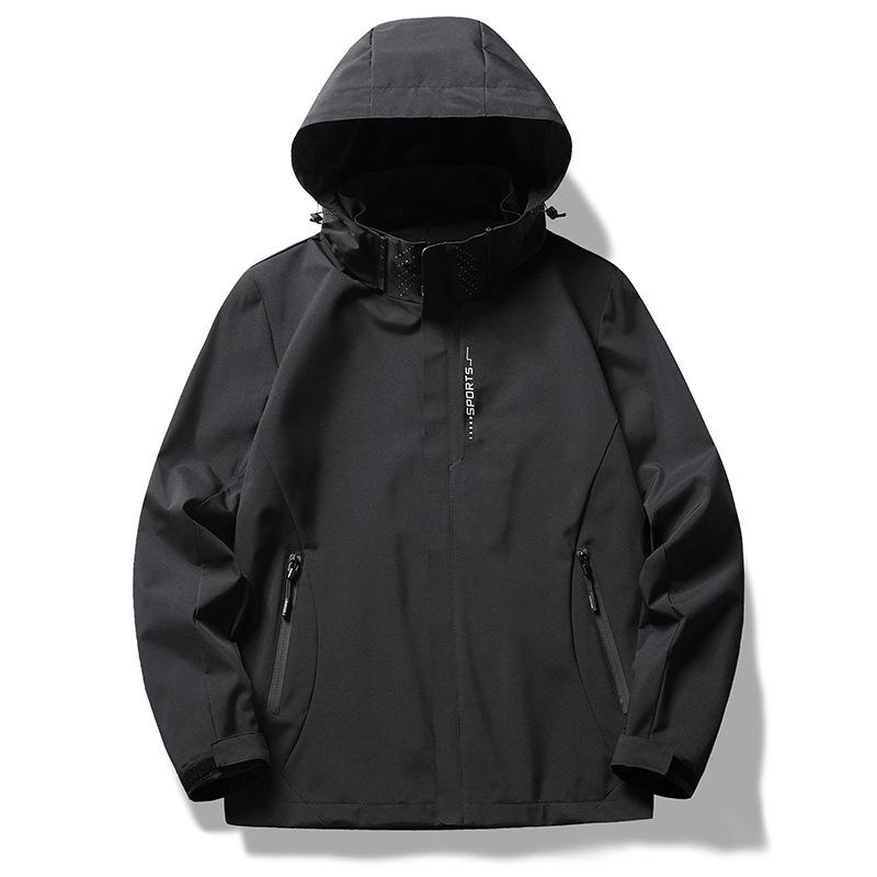 Shock Jacket Single-layer Hooded Solid Color Waterproof Women's Thin Single-stroke Windproof Jacket Men's Three-proof Mountaineering Suit