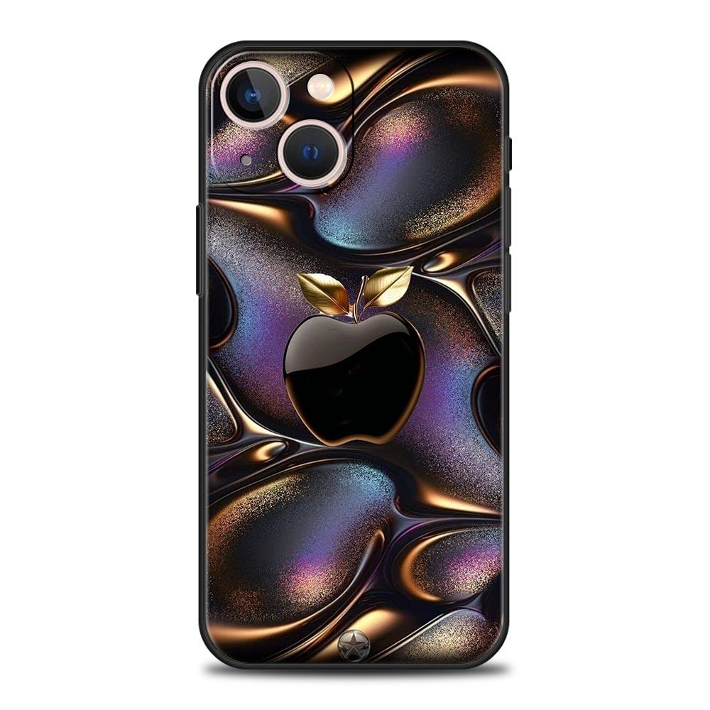Happy Black Apple Phone Case Cover for iPhone 17 16 15 14 13 12 Pro Max 11 Pro Max 17 AIR Plus Shockproof Soft TPU Shell Fundas