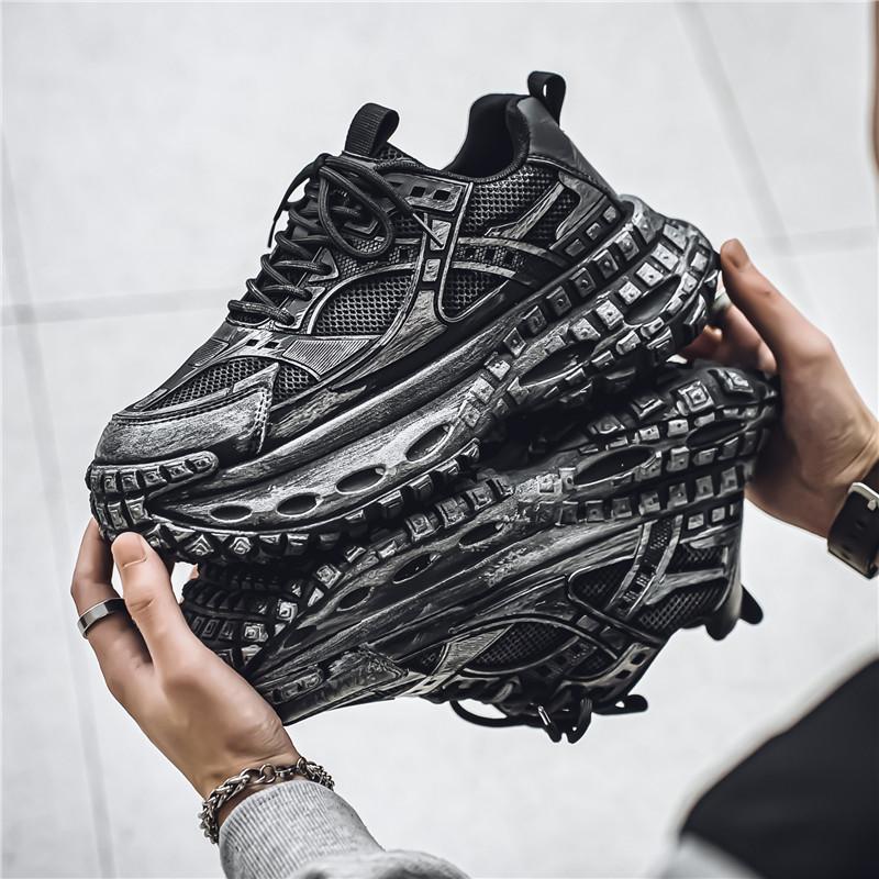 

Чоловічі кросівки, масивні модні чоловічі баскетбольні кросівки, чоловічі дихаючі протиковзкі кросівки для бігу, спортивне взуття на товстій підошві, що збільшує висоту 39