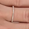 Minimalist Thin Cubic Zircon Finger Ring Silver Tone Dainty Jewelry for Wedding Dinner Party Formal Event Wear