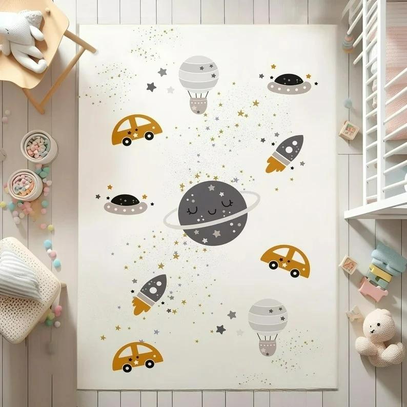 

Cartoon Universe Carpet Astronaut Carpet for Living Room Sofa Rug Kid s Play Mat Bedroom Bedside Rug Nursery Room Area Rug 40X60cm
