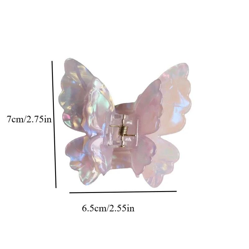 New Sweet Princess Butterfly Crab Hair Clips Colorful Fairy Butterfly Hair Claw Acetate for Women Hair Accessories