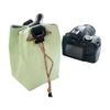 PU Leather Camera Bucket Bag Soft Camera Bag DSLR Insert Handbag Drawstring Easy Carrying Lens Case For Outdoor Travel
