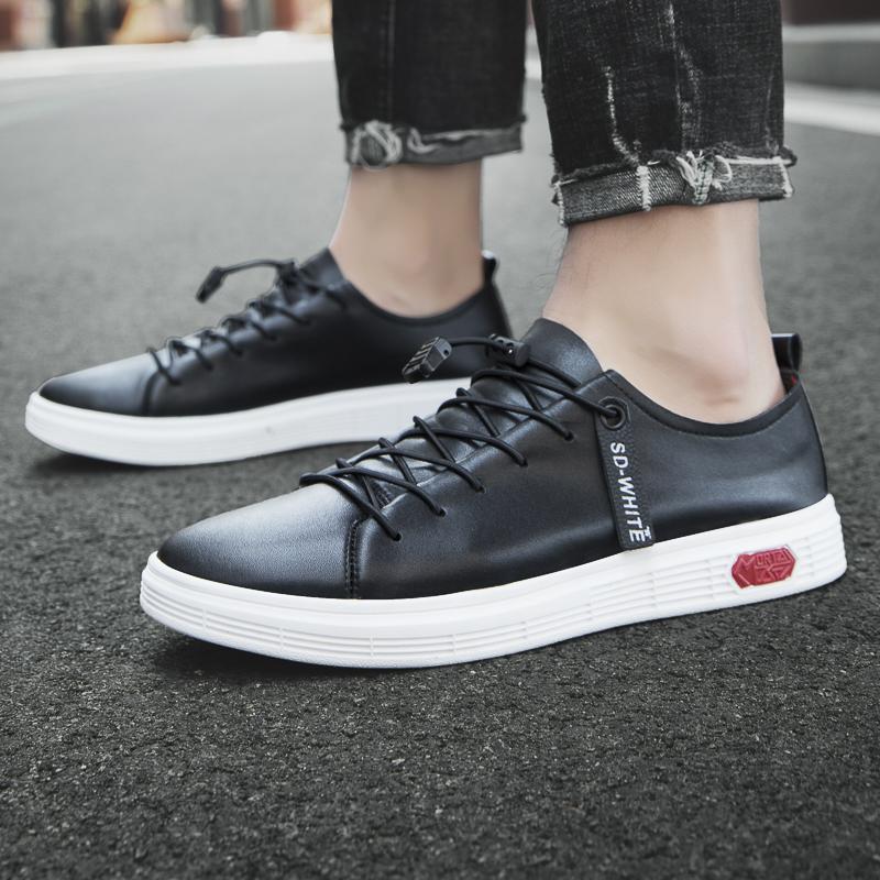 2024 New Italian Men Fashion Casual Leather Shoes Comfy Flat Designer Vulcanized Shoes Outdoor Antiskid Walking Shoes Big Size47