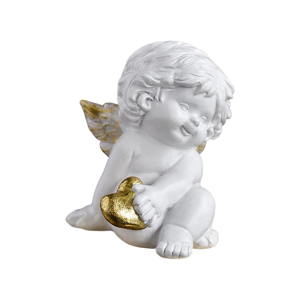 Cherub Sculpture Baby Angel Statue, Modern, with Wings Cupid Figurine Little Angel Decoration for Indoor Garden Home Decor