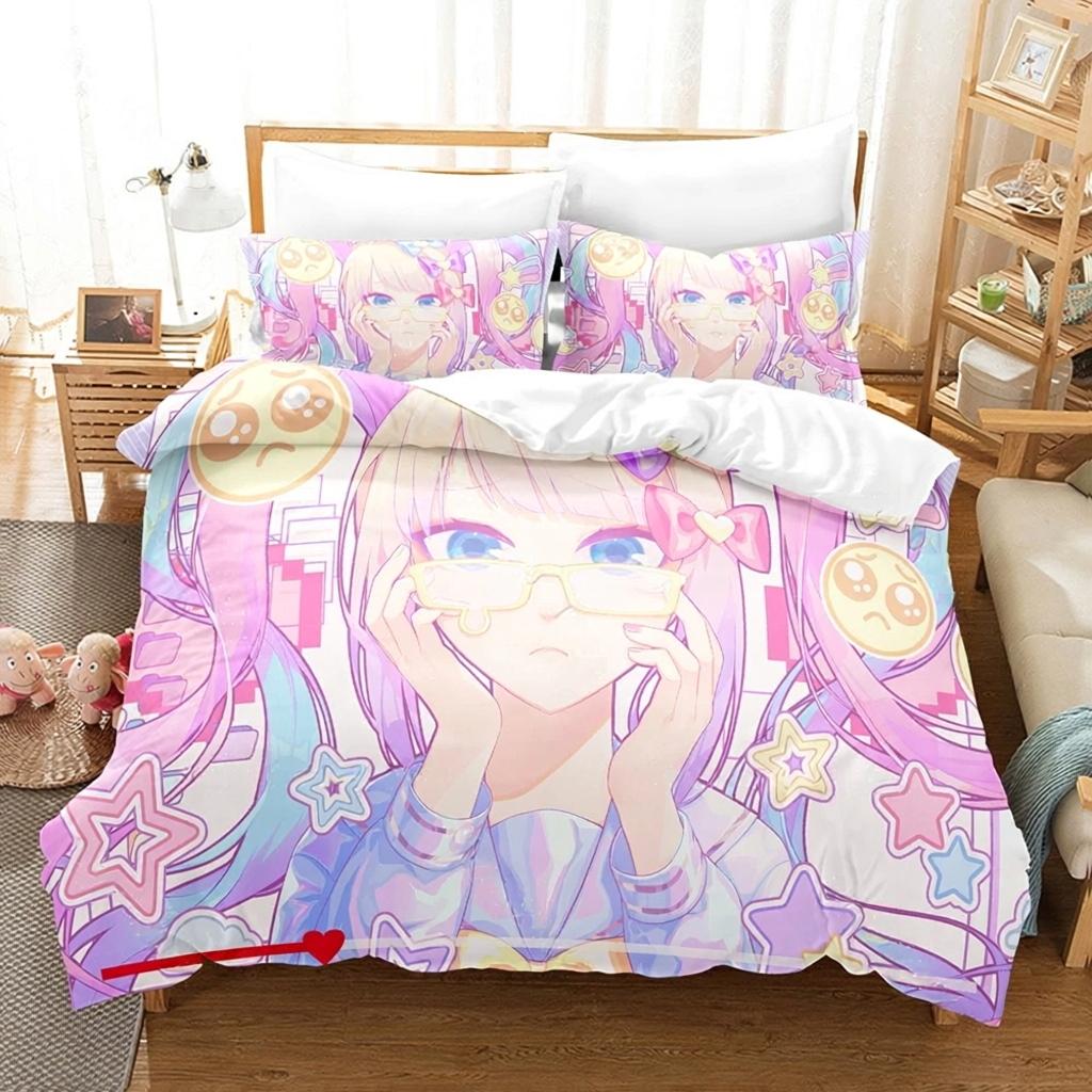 Stampa 3D Anime Kawaii Ragazze NEEDY GIRL OVERDOSE Set Biancheria da Letto Camera da Letto Morbido Moderno Copriletto Comodo Copripiumino Federa