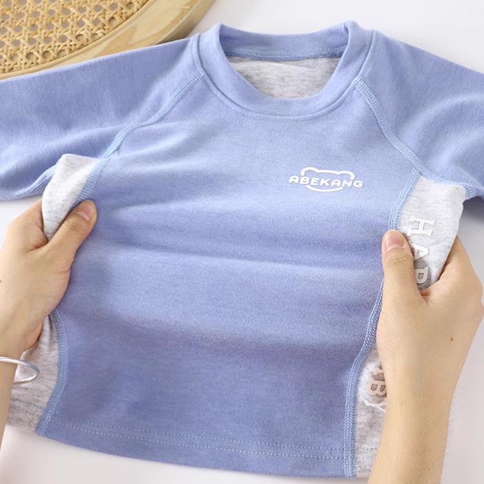 Kids' Warm Fleece Underwear Set - Thickened, Seamless Pajamas for Boys & Girls, Perfect for Autumn/Winter Home Wear