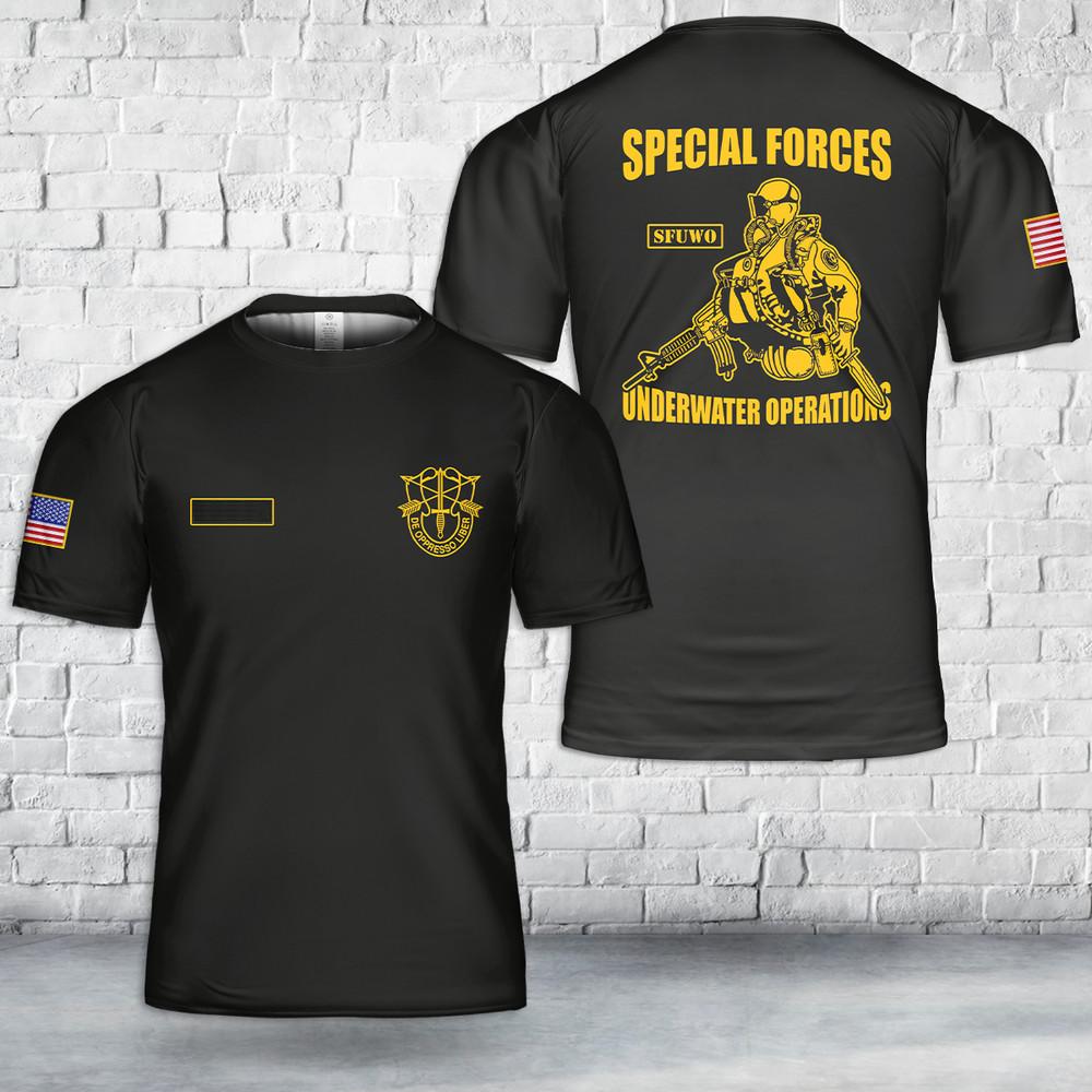 Custom Name US SPECIAL FORCES UNDERWATER OPERATIONS SFUWO COMBAT DIVER TShirt Unisex T-Shirt