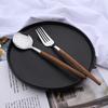 20Pcs Stainless Steel Dinnerware Set for 4 Knife Fork Spoon Set with Wooden Handle Western Flatware Silverware Cutlery Set