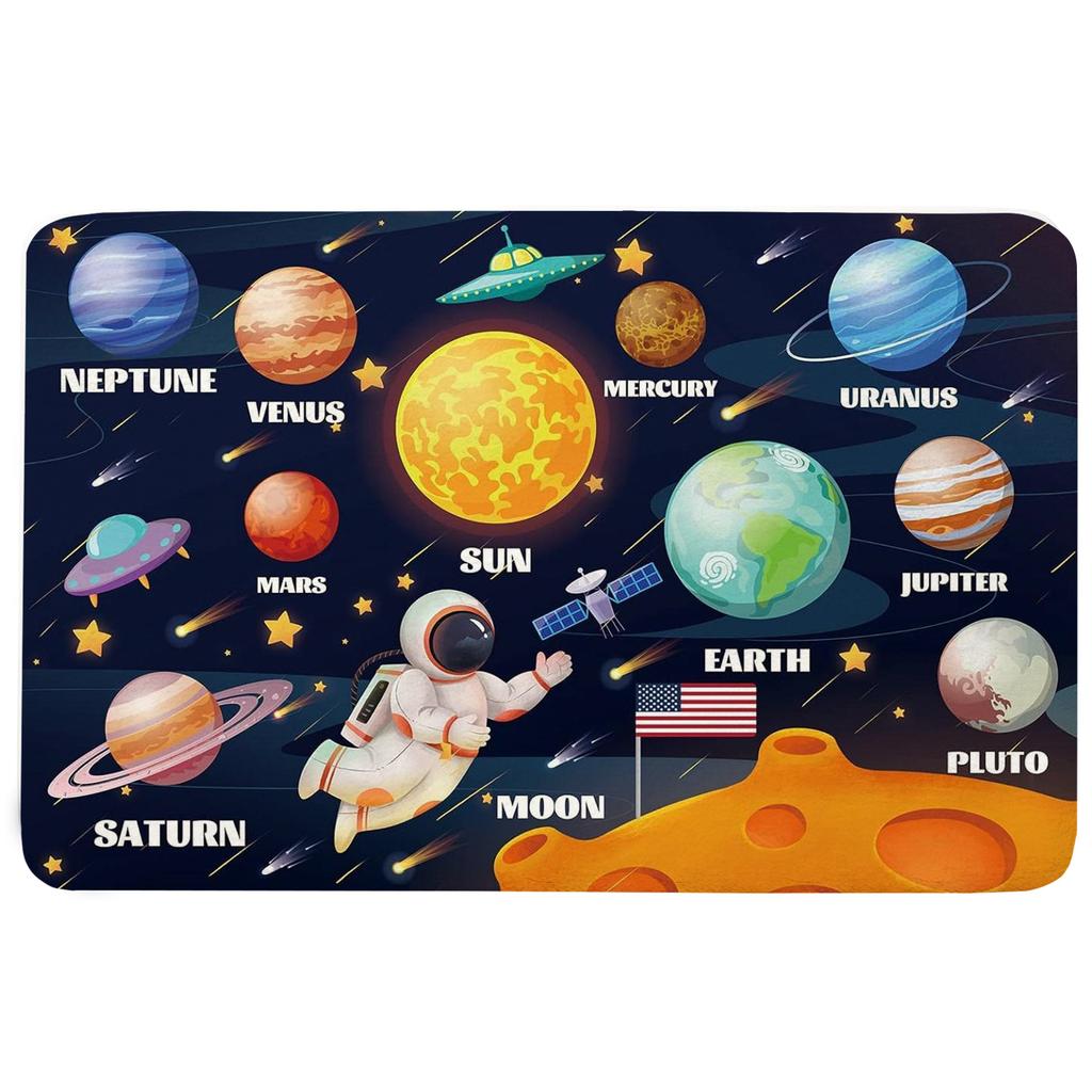 Dětský koberec do vesmíru pro hernu Vzdělávací koberec Sluneční soustava Dětská podložka na podlahu Dětský koberec Hrací koberec pro děti Herna