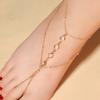 Europe, America, fashion and leisure beach foot accessories women, simple double-layer alloy chain crystal anklet