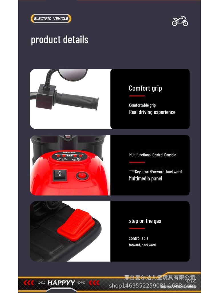 Manufacturer's New Rechargeable Kids' Electric Tricycle: Rideable Toy Car for Boys & Girls