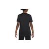 Nike T-Shirt Solid Color Front Logo Print Round Neck Pullover Short Sleeve Kids Tops Black DX1123-010