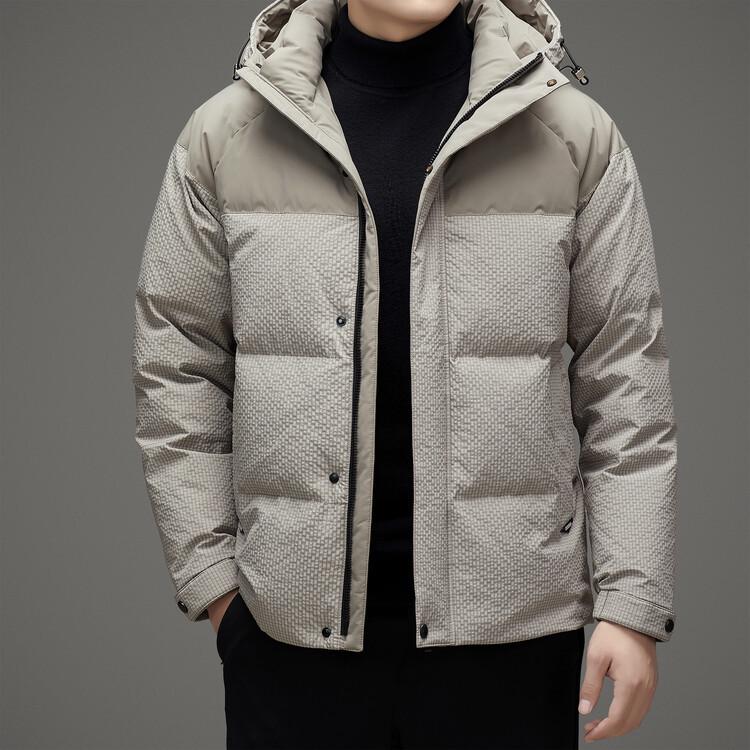 

Men s Trendy Hooded Winter Down Jacket: Casual, Thick, Warm, Fashionable, Short White Duck Down Coat 2025 Size 185
