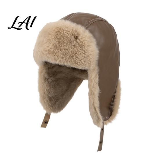 Winter Gift for Men Women Faux Fur Trapper Hat Ushanka Hat with Ear Flaps Plush Lining Windproof Hiking Protection Cap Warm Retro Fuzzy Earflap