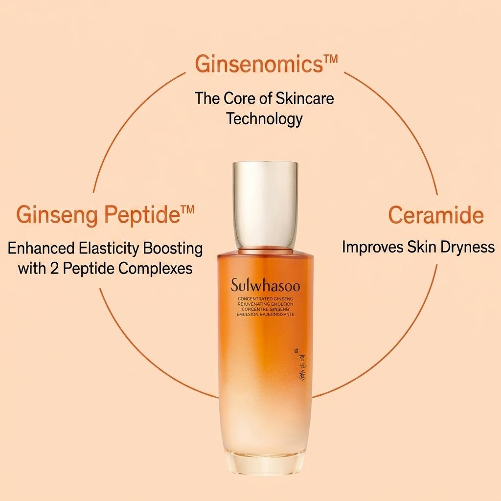 Sulwhasoo Emulsion rajeunissante concentrée au ginseng 125 ml (+ Cadeau gratuit)
