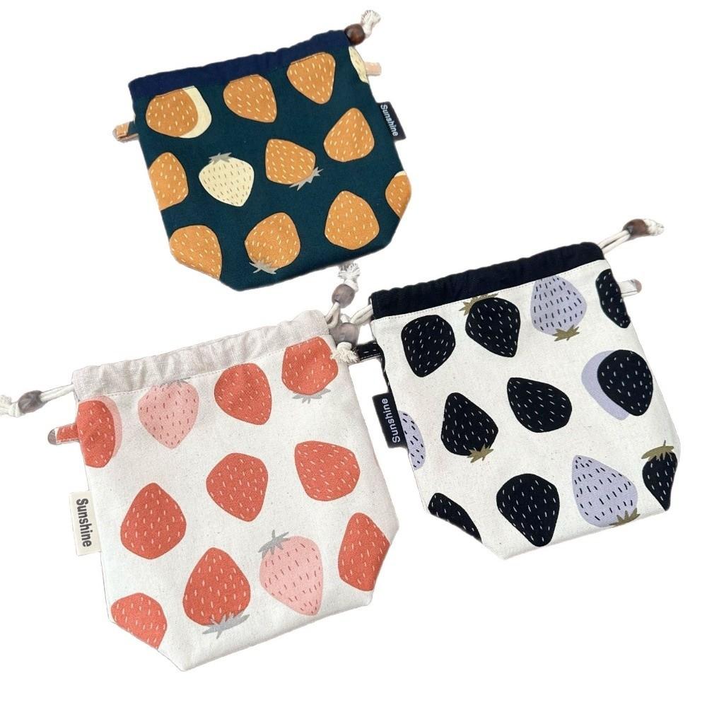 Multifunctional Cotton and Linen Fabric Drawstring Bag Storage Pouch  Data Cable Storage