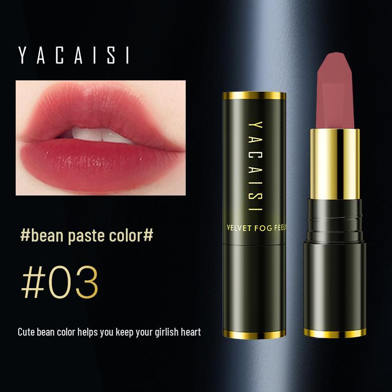 Yacai Si Hyaluronic Acid Matte Nude Velvet Lipstick - Non-Stick, Non-Fading Lip Gloss for Students.