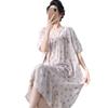 New cotton silk nightdress short-sleeved loose spring and summer loungewear casual loose dress lazy style woman