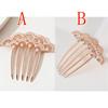 Luxury Pearl Embellished Hair Comb Rose Gold Fan Design Hair Fork for Bun Updo Hairstyle Elegant Hair Accessories for Women Girl