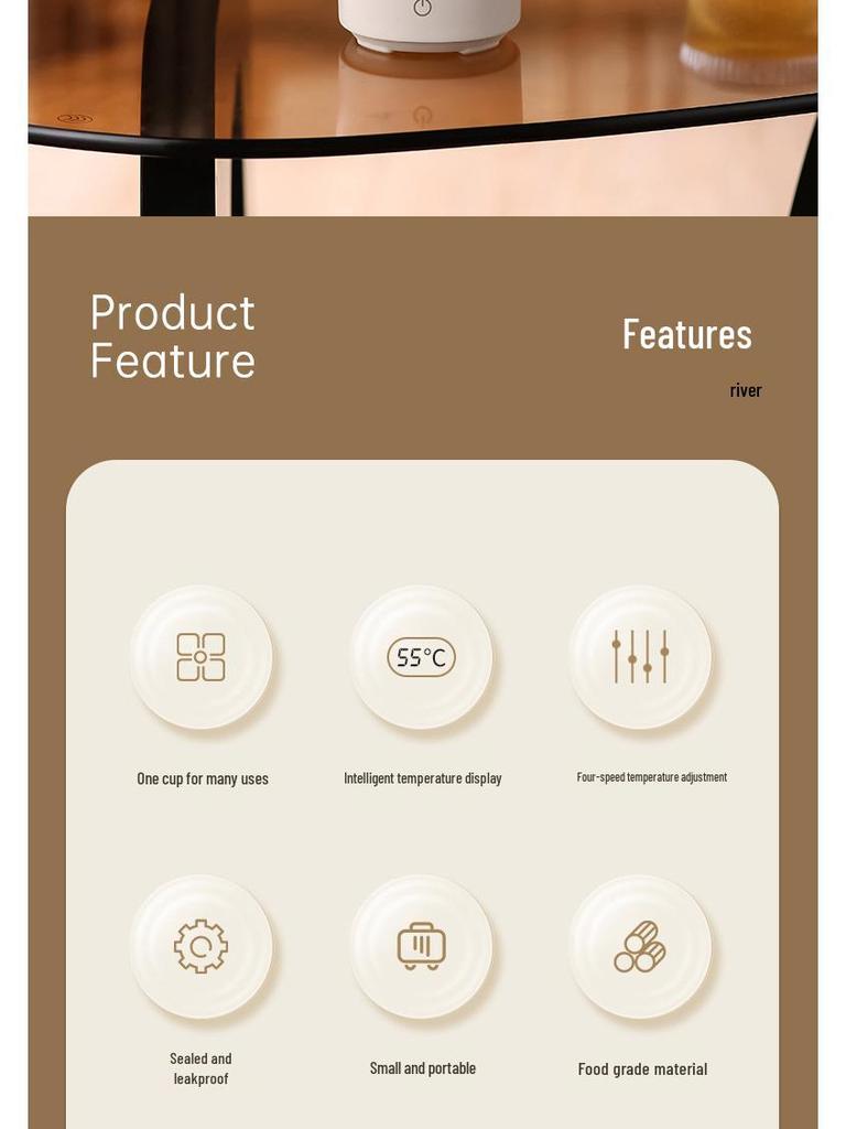 Portable Mini Smart Electric Kettle and Insulated Water Cup with USB Charging for Travel.