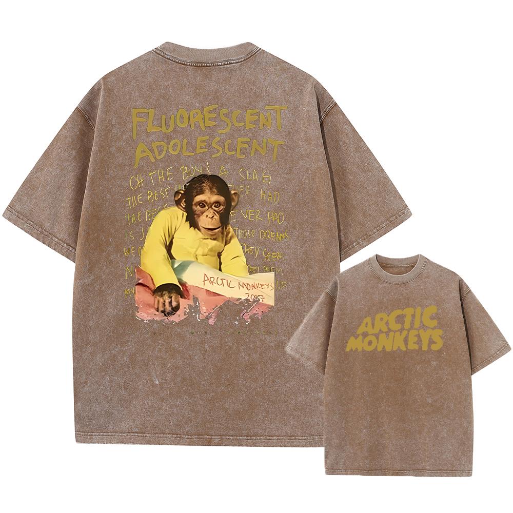 Retro Rock Arctic Monkeys Musikkalbum Grafisk T-Shrit Vintage Vasket Oversized Kortermet T-skjorte for menn Y2k Hip Hop Streetwear