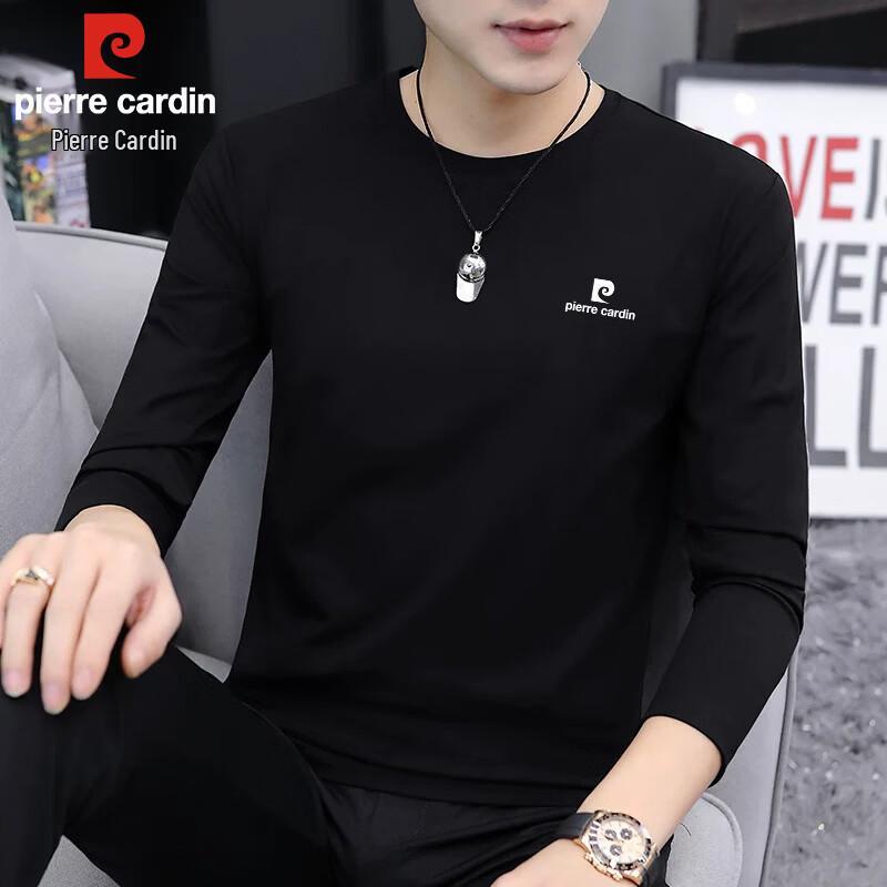 Pierre Cardin Men's Long-Sleeve Cotton Crewneck T-Shirt
