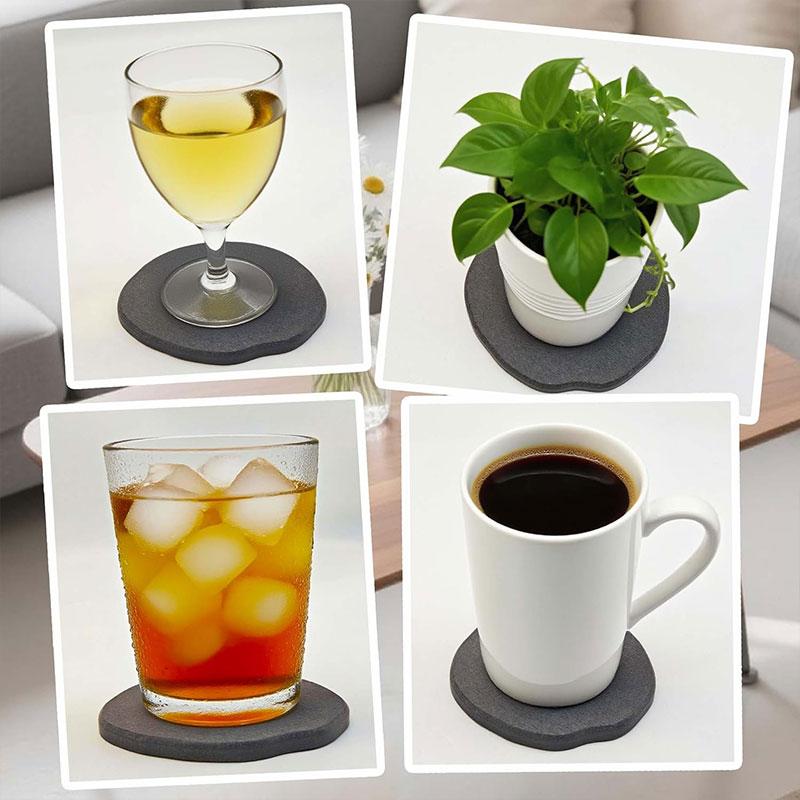 4/6/8 Stück Schnelltrocknendes Getränkeabsorbierendes Untersetzer-Set Hitzebeständige Saugfähige Kieselgur-Untersetzer für Zuhause Kaffeebar Dekoration