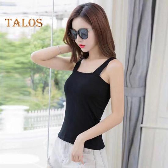 Damen Tanktops mit Hosenträgern, quadratischem Kragen, ärmellos, einfarbig, schmale Passform, Camisole für den Sommer