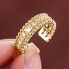 Elegant Adjustable Zirconia Copper Ring for Men and Women