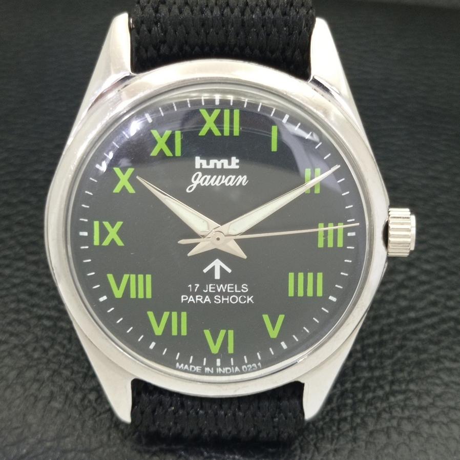 HMT JAWAN AUTENTYCZNY INDYJSKI MĘSKI Z NAKIĘCANĄ RĘCZNIE CZARNYM CYFERBLATEM ZEGAREK a600045-5