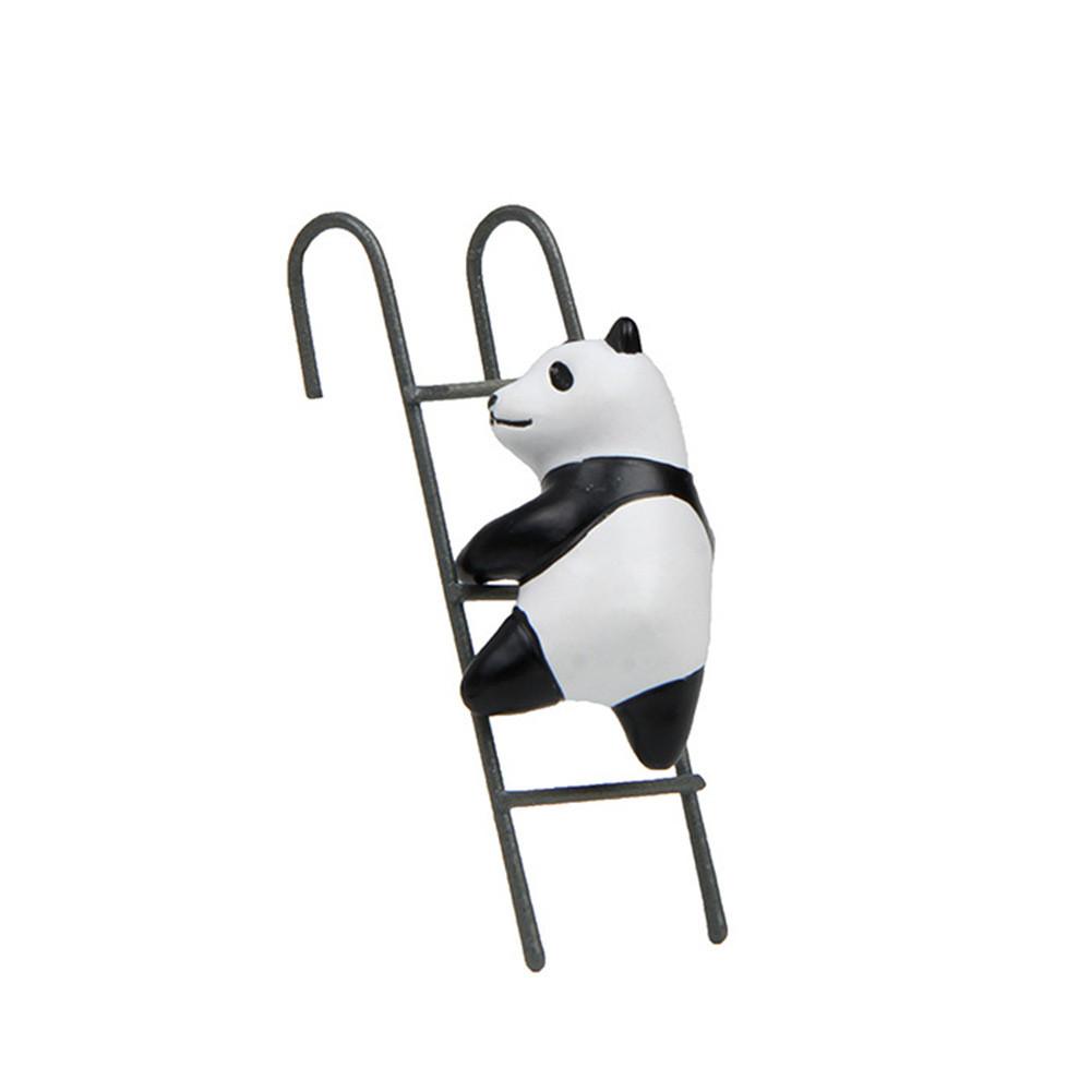 

Cartoon Resin Panda Climb Stairs Figurine For Garden Landscape And Decor Home