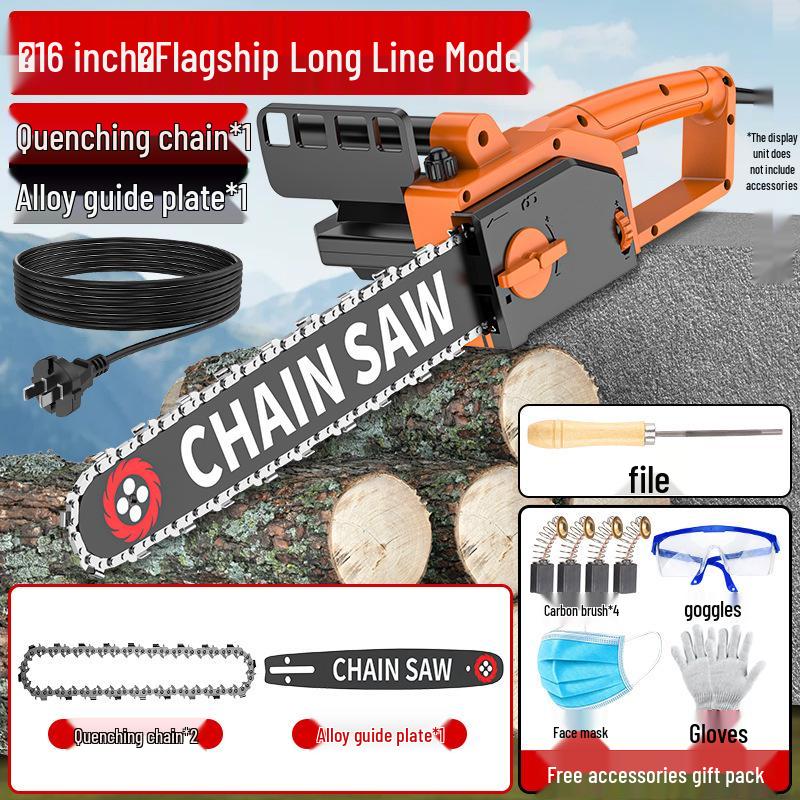 Chuangyi 220V Handheld Electric Chainsaw - Multifunctional Plug-in Felling Saw for Home Use