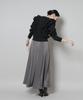 Nano Universe Satin Flare Maxi Skirt Be Paired with Other Small 023 Charcoal (Can Items) Women's 669-5230306