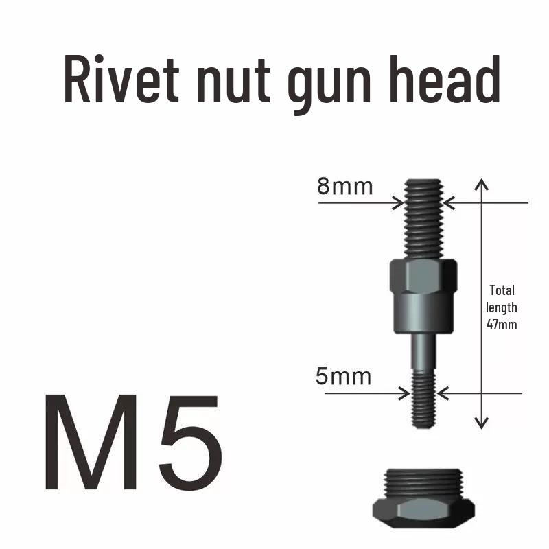 Manual Rivet Nut Gun with Double and Single Handle, Lever Gun Head with Screws M3-M12