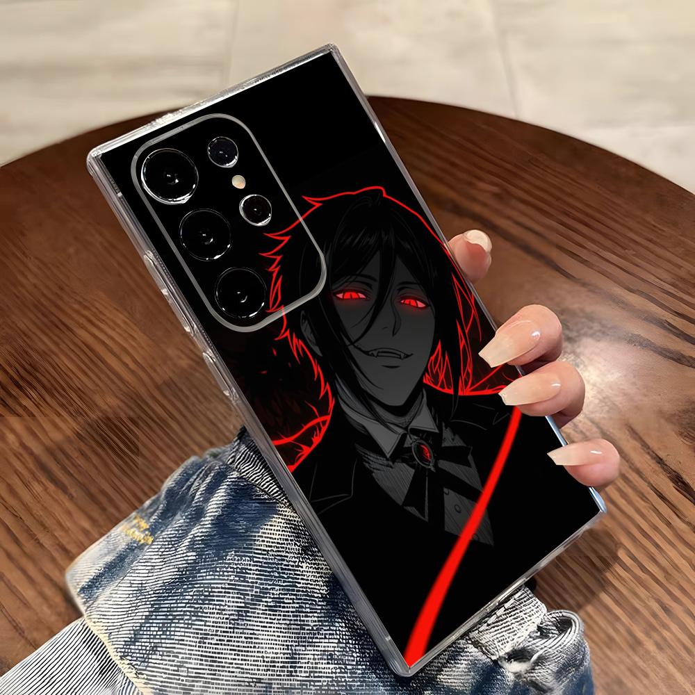 Japanese Anime Black Butler Phone Case For Samsung S26 S25 S24 Ultra S23 Fe S22 S20 S21 Plus Plus 5G Fe Transparent Cover