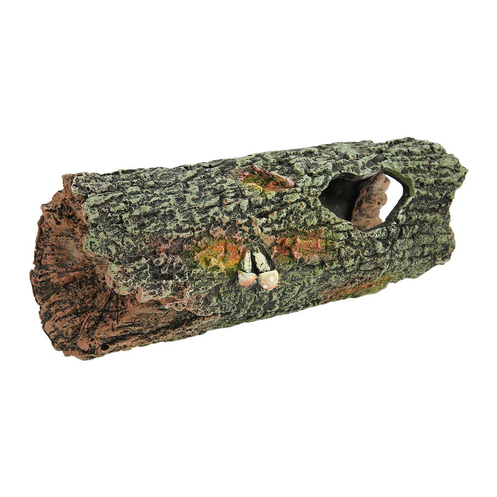 Aquarium Tree Trunk Ornament Simulation Artificial Aquarium Cave Hollow Tree Trunk for Fish Turtles Reptiles