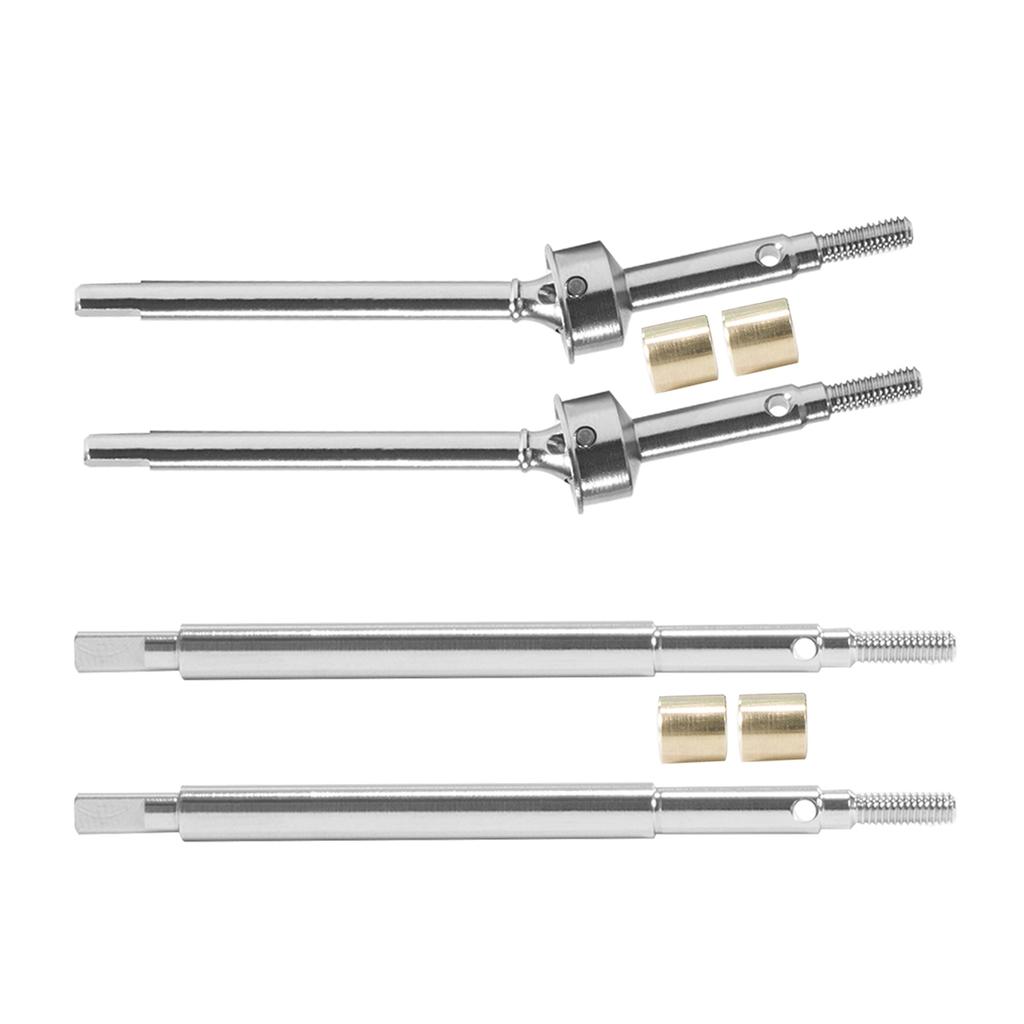 Steel Front Rear Axle Shafts 5mm Extended +2mm Thread Longer Driveshaft for 1/18 RC Crawler Car TRX4M Upgrade Parts