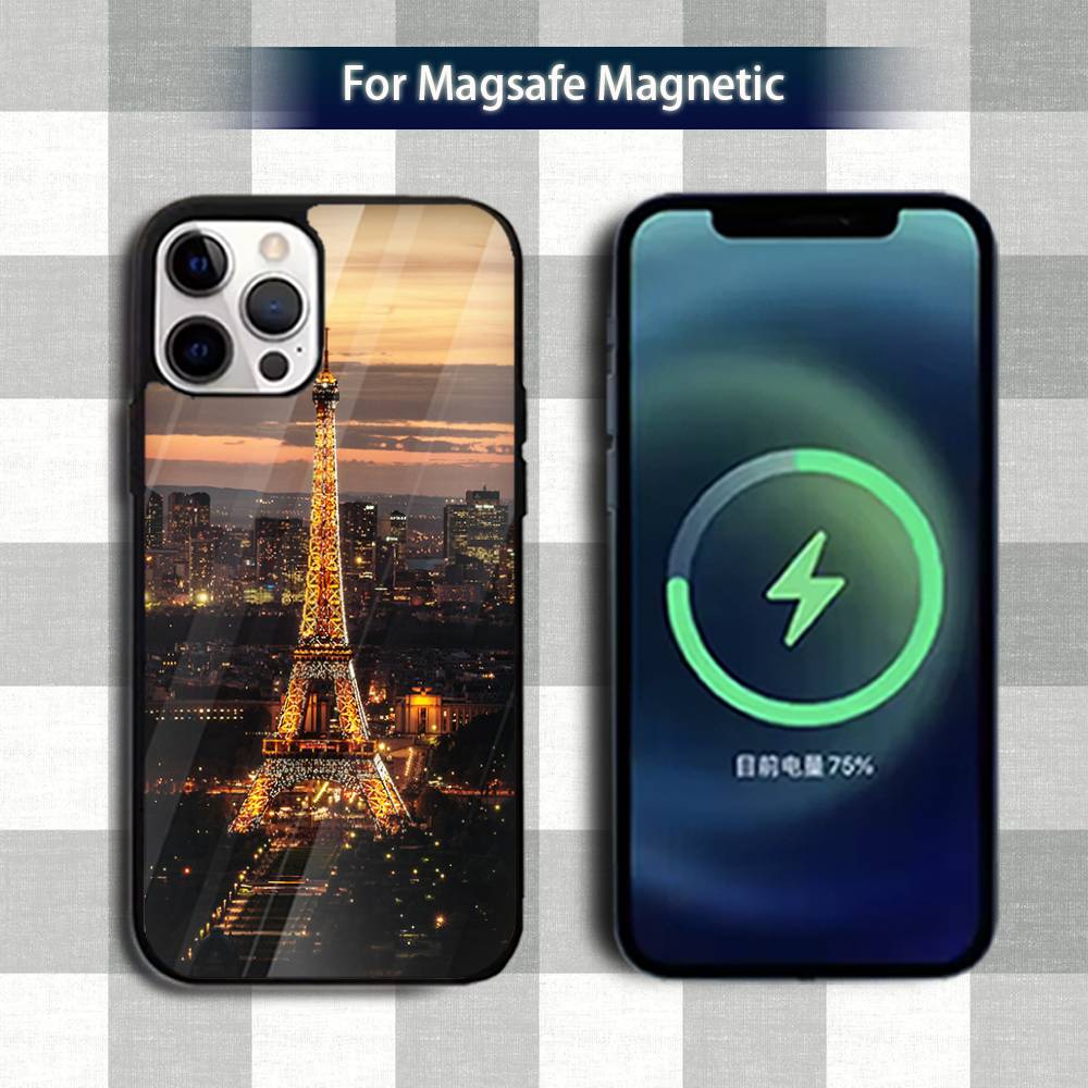 P-Paris Eiffel T-TowerS Art Phone Case For iPhone 13,12,15,17,11,16,14,Pro,Max,Plus,Mini,Magsafe,Magnetic Wireless Charging Case