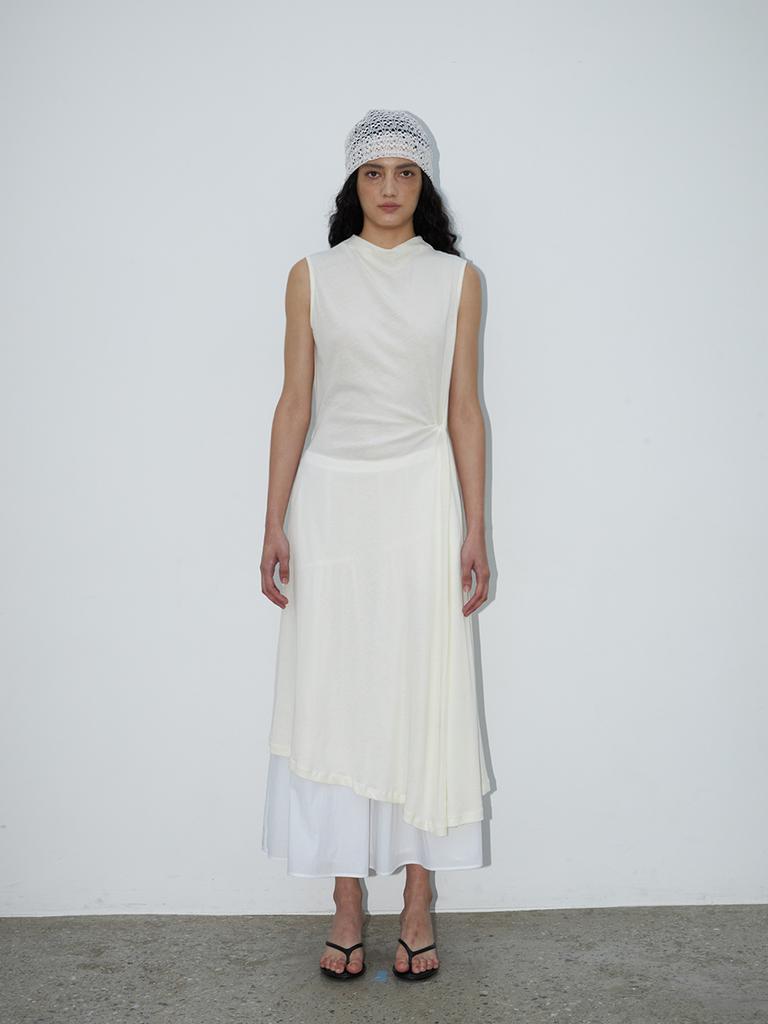 Text Room Emma Shirred Skirt_White