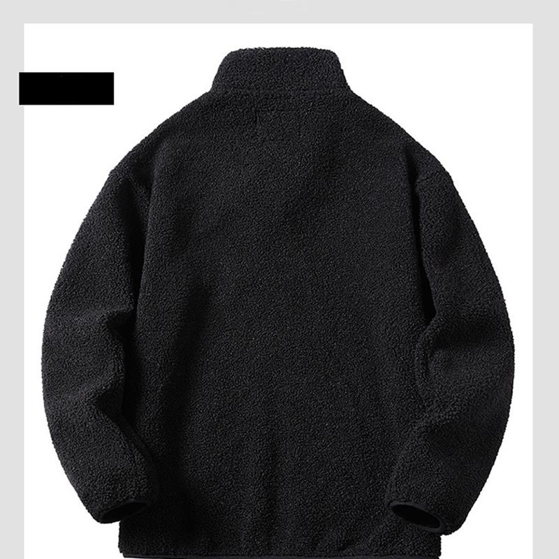 Men's Jacket Autumn Winter Outdoor Thickened Warm Fleece Coat Neutral Vintage Couple Sports Fleece Baseball