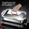 with Lid Grilled Fish Platter Non Stick Outdoor BBQ Grill Pan Durable Food Serving Pan  Oven Safe