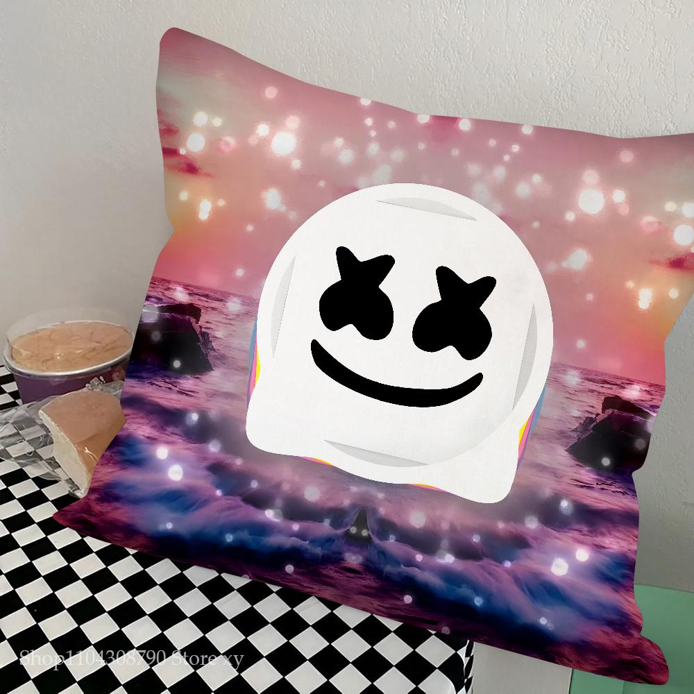 Dj M-Marshmello Pillow Case Square Pillow Bedroom Sofa Leisure Comfort Cushion Car Living Room Home Decoration