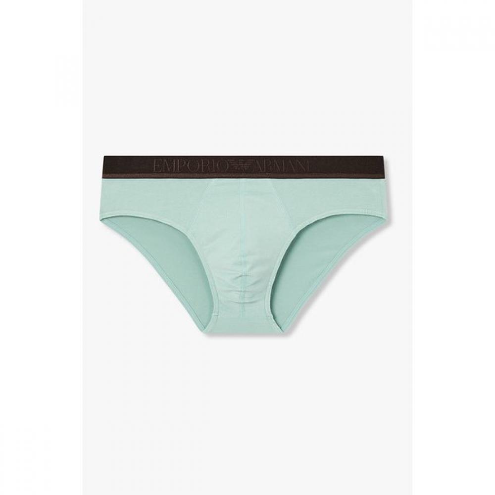 Emporio Armani Мужские хлопковые трусы-слипы с глянцевой надписью, размер S, 0815311320 S(95)