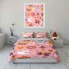 3Pcs Retro Hippie Pattern Bedding Set, Groovy Animals Print Duvet Cover + 2 Pillowcases, 70s Aesthetic Decor