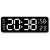 Sveglia Digitale Elettronica Rettangolare a LED Luminosità Regolabile Font Colorato Orologio da Parete Numerico Creativo per Decorazione Camera da Letto