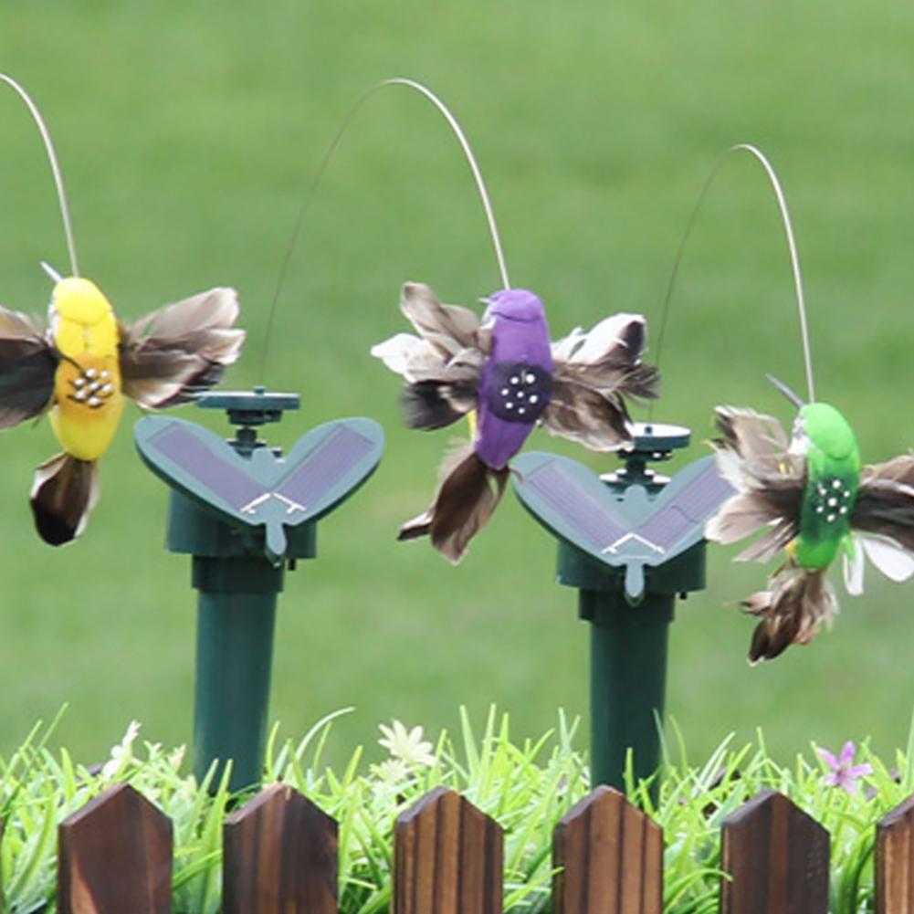7-1pcs Solar Simulated Flying Wobble Butterfly Bird Garden Stake Ornaments Fluttering Butterflies Flying Bird Animal for Garden