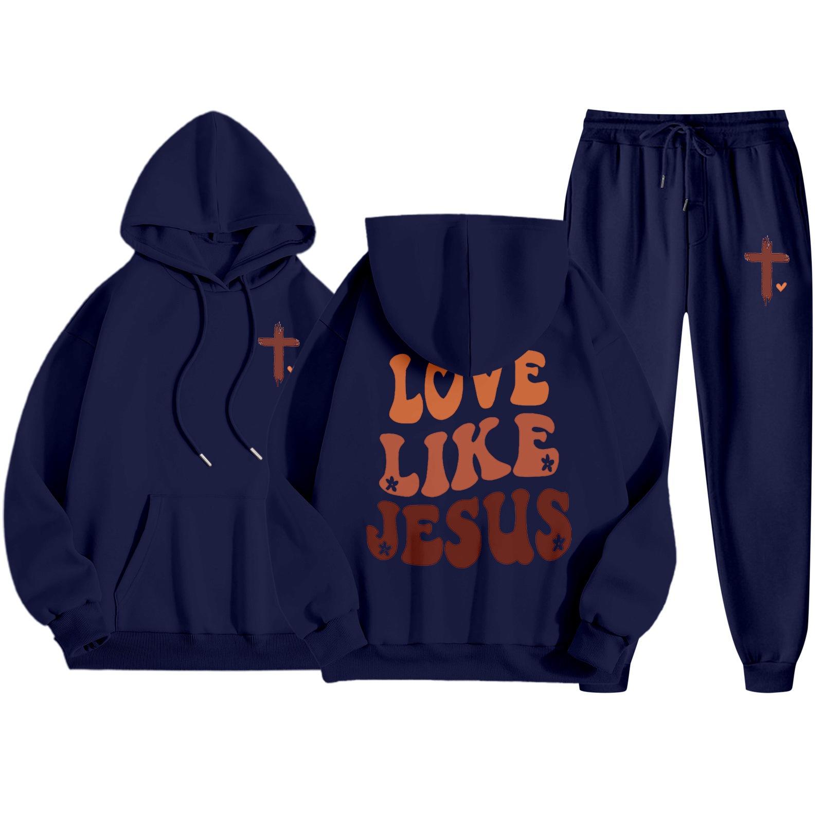 

Мужской повседневный однотонный свитшот с принтом букв, Мужской флисовый худи на шнурке и спортивные штаны, комплект из двух предметов XL тёмно-синий