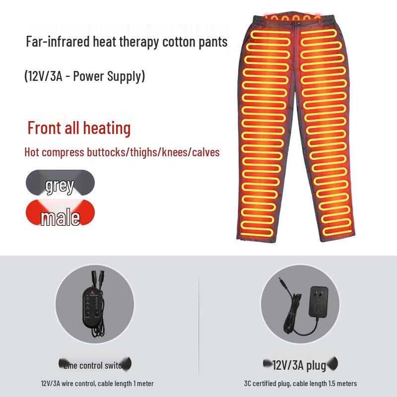 Unisex Fleece-Lined Heated Pants with Knee